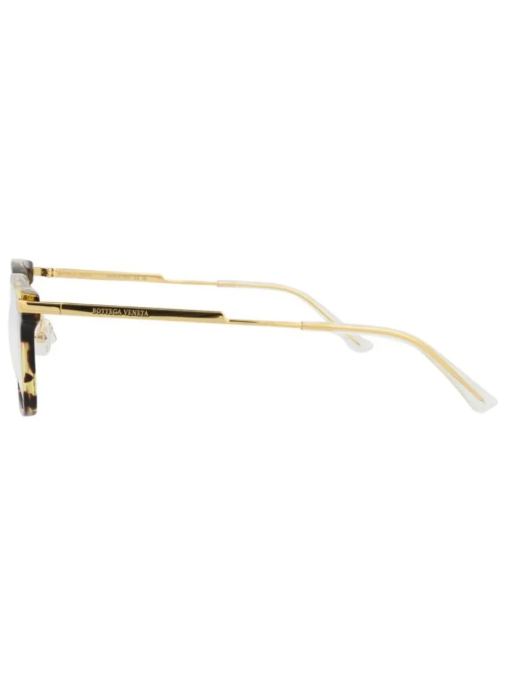 New Bottega Veneta Women's Eyeglasses Square Rectangle Acetate Frame Unisex Gold